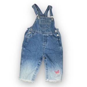 Vintage Y2K The Children’s Place Denim Overalls Ombré Butterfly Baby Size 18M